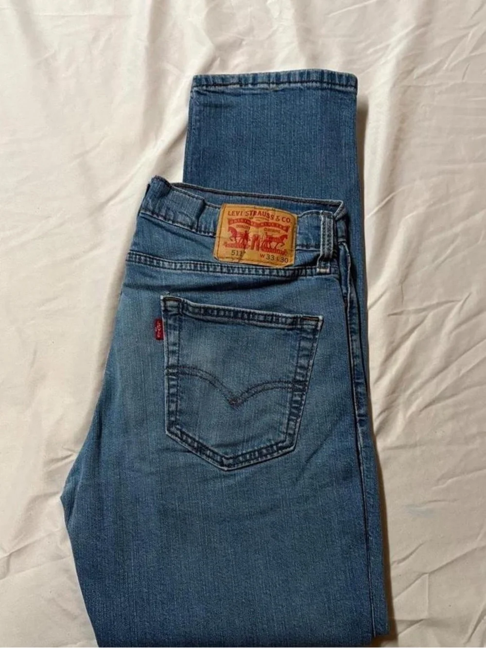 Levi's Slim Straight Jeans in Blue Wash 33x30